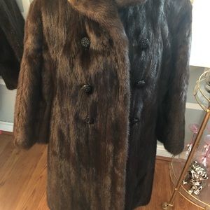 Vintage mink coat with stone buttons